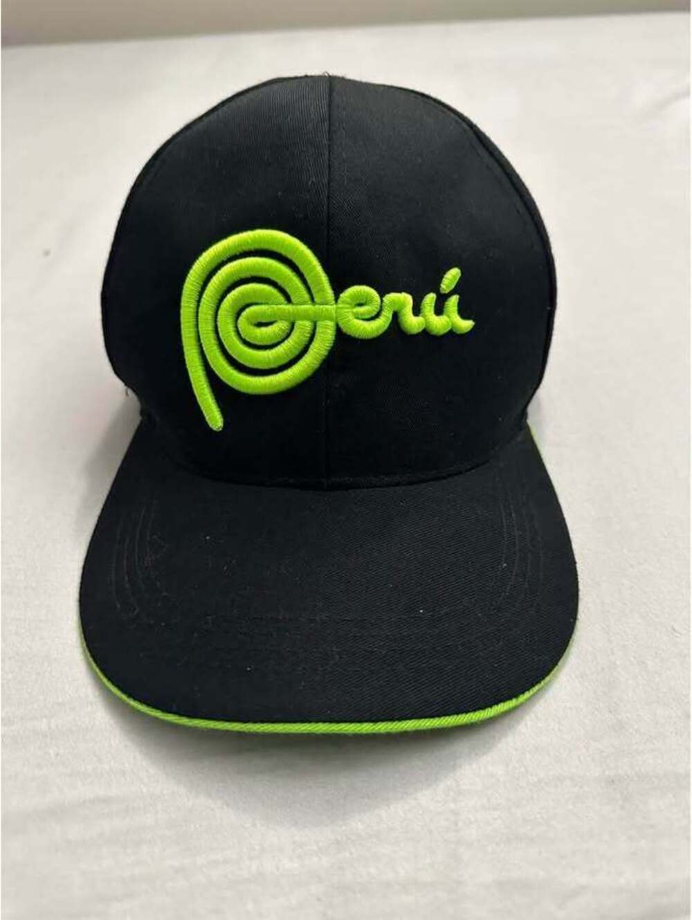 Black and Lime Green Perú Baseball Cap Used Like New $15